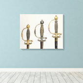 三本フランスの刀の柄 キャンバスプリント (インサイチュ (ウッドフロア))