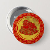 三本足の幸運なお金のカエルの風水 缶バッジ (正面&裏面)