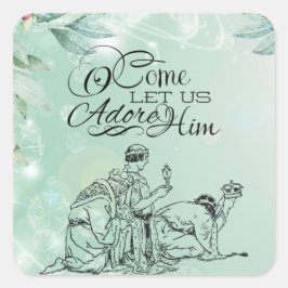 三来人の賢者の聖降誕祭を祝おう スクエアシール