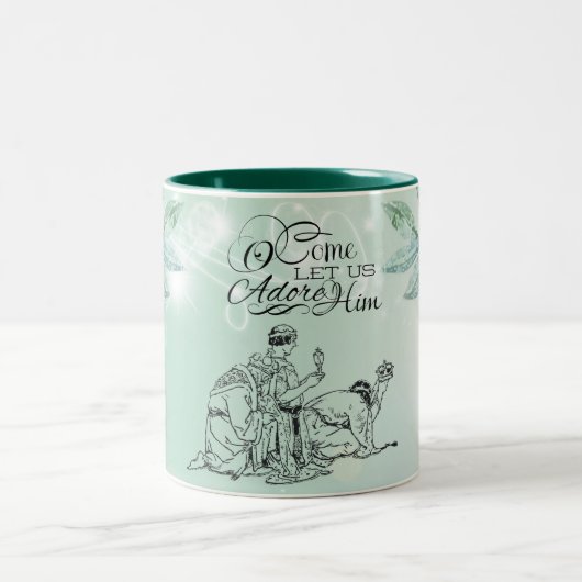 三来人の賢者の聖降誕祭を祝おう ツートーンマグカップ (中央)