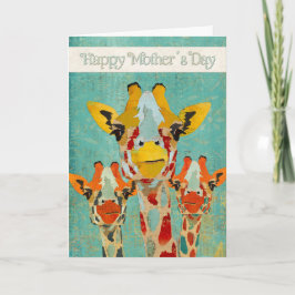 三枚のぞきキリン母の日用カード カード