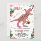 三歳の恐竜 ティーレックスの誕生日 招待状 (正面)