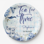 三歳の誕生日のお茶子供へ ペーパープレート (正面)
