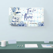 三歳の誕生日のお茶子供へ 横断幕 (トレードショー)