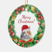 三毛のイエネコ メリークリスマス セラミックオーナメント (左)