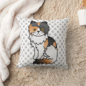三毛のペルシャ猫 かわいいキャラクター クッション (ブランケット)