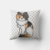 三毛のペルシャ猫 かわいいキャラクター クッション (裏面)