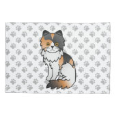 三毛のペルシャ猫 かわいいキャラクター 枕カバー (裏面)