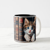 三毛子猫の陶器 コーヒー ティー ココア マグカップ (正面右)