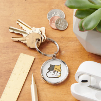 三毛猫ちゃんステッカー - かわいい キーホルダー