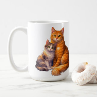 三毛猫とトラ猫のマグカップ コーヒーマグカップ