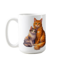 三毛猫とトラ猫のマグカップ