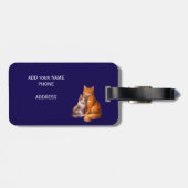 三毛猫とトラ猫の星空の荷物タグ ラゲッジタグ (裏面横)