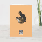 三毛猫と黒猫のカットアウト カード (裏面)