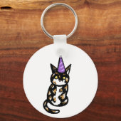 三毛猫のお祝いキーリング キーホルダー (正面)