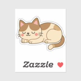 三毛猫のアップリケ　かわいい眠り猫 シール