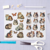 三毛猫のイラストが可愛いこだわりカット集 薄葉紙 (クラフト)