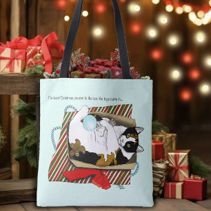 三毛猫のクリスマスギフトボックス トートバッグ