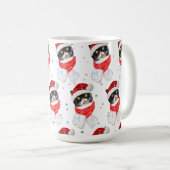三毛猫のクリスマス水彩画(マフラー付き) コーヒーマグカップ (正面右)