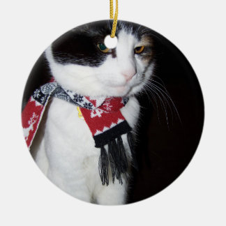 三毛猫のスカーフホリデーオーナメント セラミックオーナメント