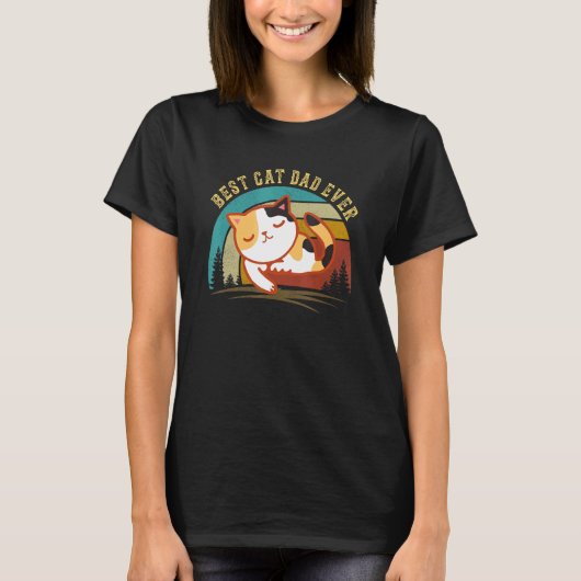三毛猫のパパ 最高の猫パパ Tシャツ (正面)