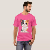 三毛猫の女の子 Tシャツ (正面フル)