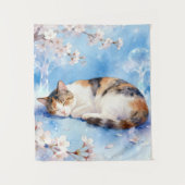 三毛猫の花見夢 タペストリー (正面)