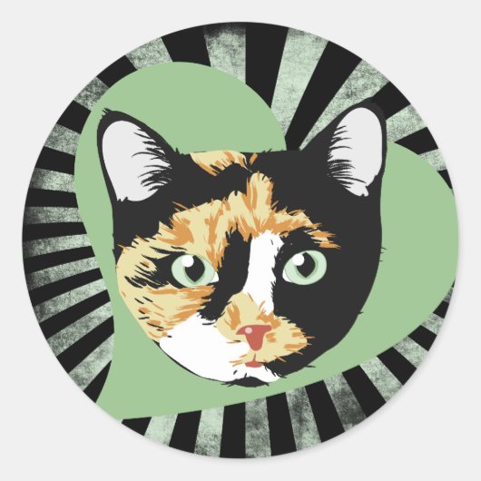 三毛猫セラミック ラウンドシール (正面)