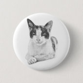 三毛猫ハーフトーン 缶バッジ (正面)