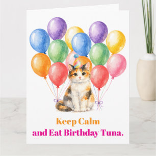 三毛猫ペットの誕生日おめでとう カード