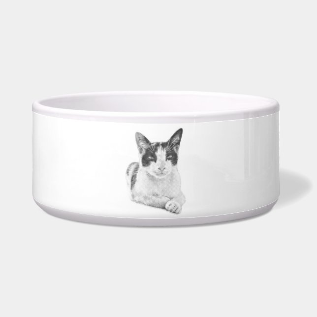 三毛猫ミニマルハーフトーン ボウル (正面)