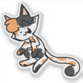 三毛猫ラップトップステッカー シール (正面)