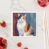 三毛猫 | 水彩の可愛い子猫 ネコ ペット スタンダードカクテルナプキン (インサイチュ)