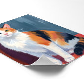 三毛猫 | 水彩の可愛い子猫 ペット ポスター (角)