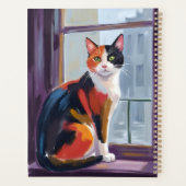 三毛猫 | 水彩画の窓辺のペット プランナー手帳 (裏面)
