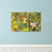 三毛類のイエロースロート)男性, キャンバスプリント (インサイチュ (ウッドフロア))