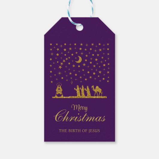三王の聖降誕祭、イエスの誕生 ギフトタグ (正面)