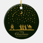 三王の聖降誕祭、イエスの誕生 セラミックオーナメント (裏面)