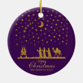 三王の聖降誕祭、イエスの誕生 セラミックオーナメント (裏面)