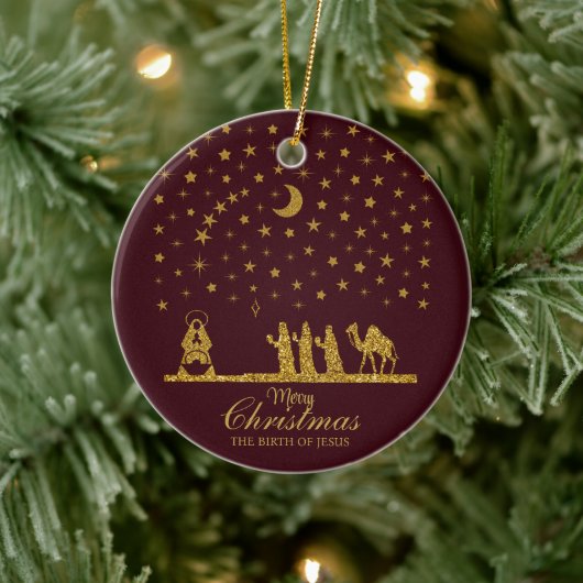 三王の聖降誕祭、イエスの誕生 セラミックオーナメント (ツリー)