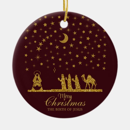三王の聖降誕祭、イエスの誕生 セラミックオーナメント (正面)