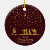 三王の聖降誕祭、イエスの誕生 セラミックオーナメント (裏面)