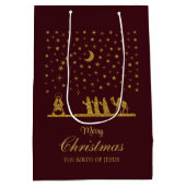 三王の聖降誕祭、イエスの誕生 ミディアムペーパーバッグ (裏面)