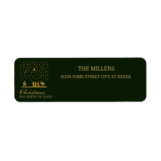 三王の聖降誕祭、イエスの誕生 ラベル (正面)