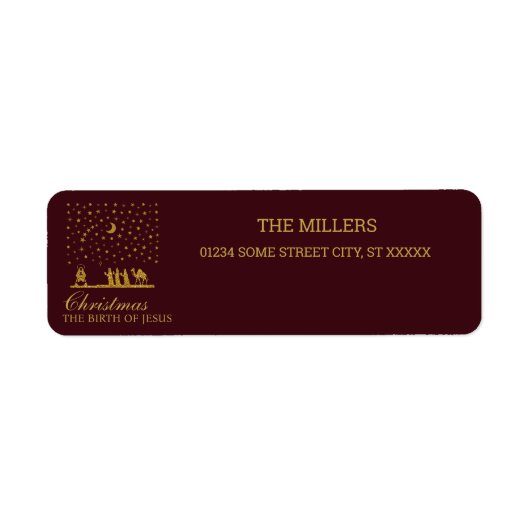 三王の聖降誕祭、イエスの誕生 ラベル (正面)