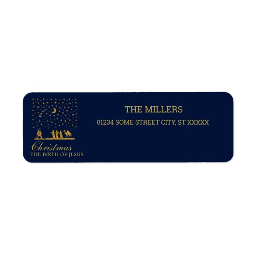 三王の聖降誕祭、イエスの誕生 ラベル (正面)