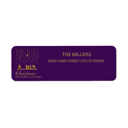 三王の聖降誕祭、イエスの誕生 ラベル (正面)