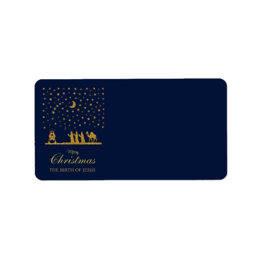 三王の聖降誕祭、イエスの誕生 ラベル (正面)