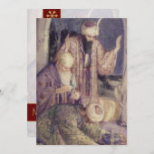 三王ヴィンテージクリスマスに冠を飾る シーズンカード (正面/裏面)