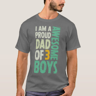 三男パパの父親の日の息子からの贈り物のパパ Tシャツ